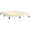 vidaXL Estrutura de cama 140x200 cm couro artificial cor creme
