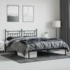 vidaXL Estrutura de cama com cabeceira 160x200 cm metal preto