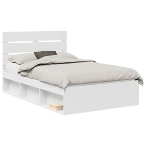 vidaXL Estrutura da Cama com cabeceira Branco 120 x 190 cm