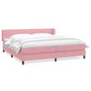 vidaXL Cama com molas/colch&otilde;es 180x210 cm veludo Rosa