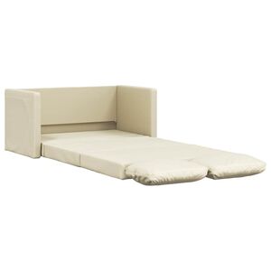 vidaXL Sof&aacute;-cama sem p&eacute;s 112x174x55 cm couro artificial cor creme