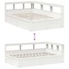 vidaXL Cama com estante sem colch&atilde;o 135x190 cm pinho maci&ccedil;o branco