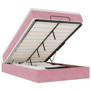 vidaXL Cama otomana com colch&atilde;o 120x190 cm veludo rosa