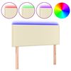 vidaXL Cabeceira de cama c/ LED 90x5x78/88 cm couro artificial creme