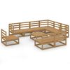 vidaXL 10 pcs conjunto lounge de jardim pinho s&oacute;lido castanho mel