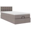 vidaXL Cama otomana com colch&atilde;o 90x200 cm tecido cinza