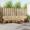 vidaXL Conjunto de Sof&aacute;s para Exterior 7 pcs Natural e Bege