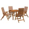 vidaXL Conjunto de Jantar de Jardim de 5 Pe&ccedil;as Natural