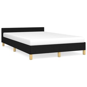 vidaXL Estrutura de cama sem colch&atilde;o preto 120x190 cm tecido