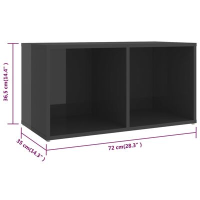 vidaXL Móveis de TV 4 pcs 72x35x36,5 cm contraplacado cinza brilhante