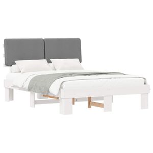 vidaXL Estrutura de Cama com Cabeceira Estofada Cinzento-claro