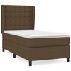 vidaXL Cama com molas/colch&atilde;o 100x200 cm tecido castanho-escuro