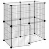vidaXL Gaiola p/ animais de 12 pain&eacute;is c/porta 70x35x70 cm a&ccedil;o preto