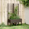 vidaXL Vaso/floreira de jardim c/ treliça 80x40x142 cm PP castanho