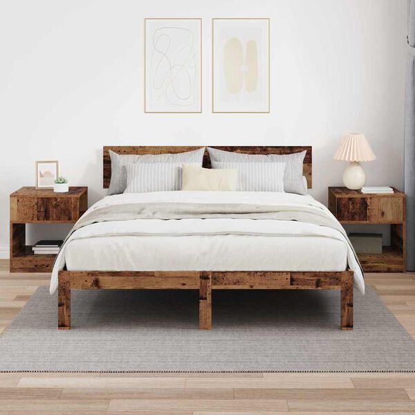 vidaXL Mesa de apoio 2 pcs Madeira antiga 40,5 x 40 x 45 cm