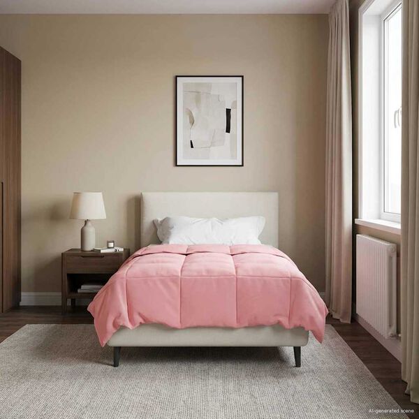 vidaXL Edredom de Inverno Colchonete Rosa 135 x 220 cm Microfibra