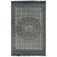 vidaXL Tapete Kilim em algodão 120x180 cm com padrão cinzento