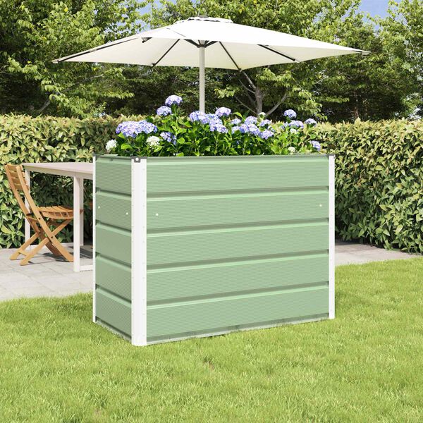 vidaXL Floreira Verde Pastel 480 x 50 x 45 cm A&ccedil;o Galvanizado