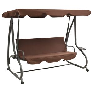 vidaXL Baloi&ccedil;o de jardim com toldo cor caf&eacute;
