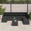 vidaXL Conjunto de Sof&aacute; de Jardim 9 pcs Preto vime PE