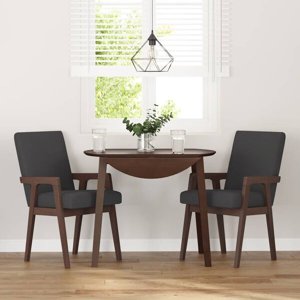 vidaXL Cadeiras de jantar com almofad&otilde;es 2 pcs madeira maci&ccedil;a castanho