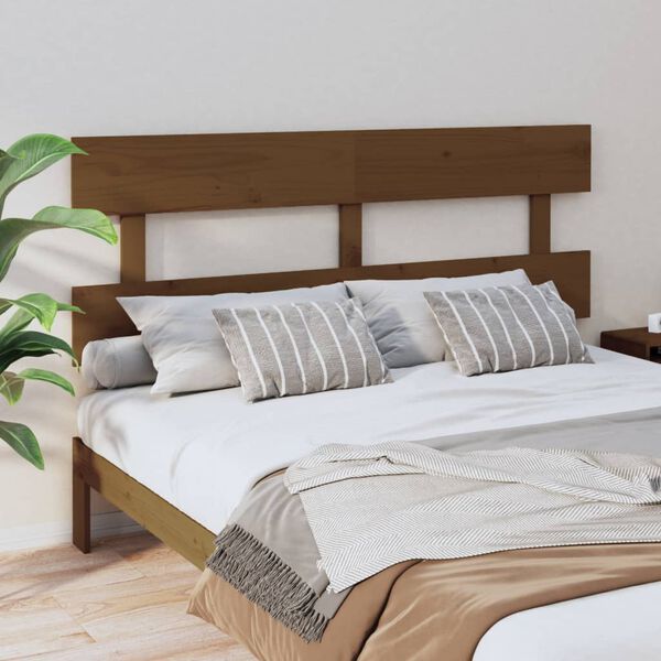 vidaXL Cabeceira de cama 154 x 3 x 81 cm pinho maci&ccedil;o castanho mel