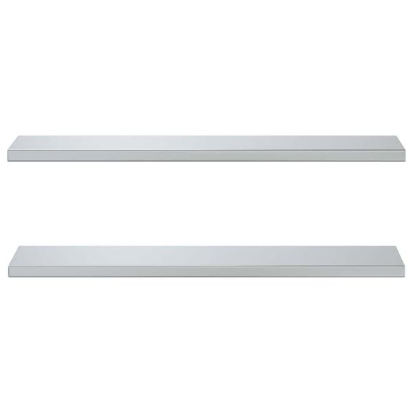 vidaXL Prateleiras de parede 2pcs 100x23,5cm a&ccedil;o inoxid&aacute;vel prateado