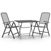 vidaXL 3 pcs conj. de jantar p/ jardim malha metal expandido antracite