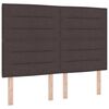vidaXL Cama Box com colch&atilde;o Castanho escuro 140 x 200 cm tecido