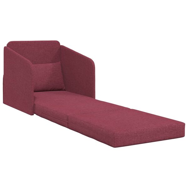 vidaXL Sof&aacute;-Cama 60cm Vinho Vermelho tecido