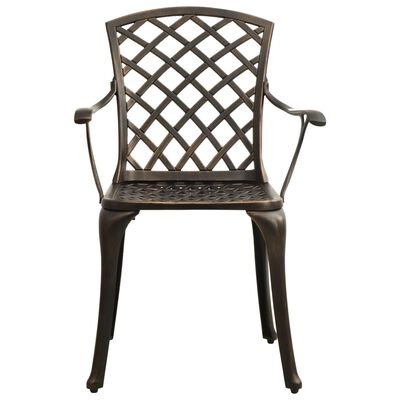 vidaXL Cadeiras de jardim 6 pcs alumínio fundido bronze