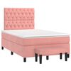 vidaXL Cama boxspring com colch&atilde;o 120x190 cm veludo rosa