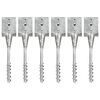 vidaXL Estacas de enterrar 6 pcs 12x12x56 cm a&ccedil;o galvanizado prateado