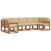 vidaXL Conjunto de Sof&aacute;s para Exterior 7 pcs Natural e Bege