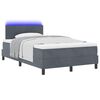 vidaXL Cama Box Spring LED com led Cinza Escuro 120 x 190 cm Veludo