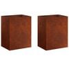 vidaXL Vaso de Jardim 2 unid. Ferro Enferrujado 40 x 30 x 40 cm