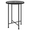vidaXL Mesa de jantar &Oslash;55 cm &nbsp; vidro temperado e a&ccedil;o preto