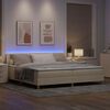 vidaXL Cama Box Spring LED com colch&atilde;o Creme 200 x 200 cm tecido