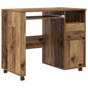 vidaXL Mesa com Rodas Madeira Antiga Derivados de Madeira