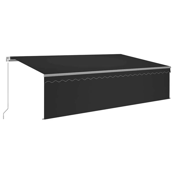 vidaXL Toldo retr&aacute;til manual com estore/LED 5x3 m antracite