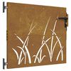 vidaXL Port&atilde;o de jardim 85x75 cm a&ccedil;o corten design erva