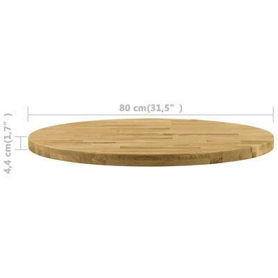 vidaXL Tampo de mesa madeira de carvalho maciça redondo 44 mm 800 mm