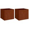 vidaXL Vasos/floreiras 2 pcs 42x40x39 cm a&ccedil;o corten