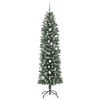 vidaXL &Aacute;rvore Slim de Natal Artificial Verde e Branco 240 cm