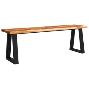vidaXL Banco com bordas vivas 140 cm madeira de ac&aacute;cia maci&ccedil;a