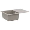 vidaXL Pia Cinzeto 670 x 460 mm 80% Quartzo e 20% Resina