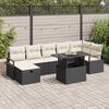vidaXL Conjunto de Sofá de Jardim 8 pcs Preto Rattan Sintético