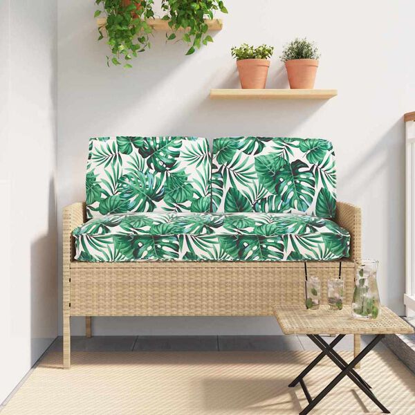 vidaXL Conjunto de Almofadas 3 pcs Padr&atilde;o de Folhas Tecido Oxford