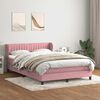 vidaXL Cama com molas/colch&atilde;o 160x220 cm veludo rosa
