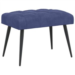 vidaXL Banco com bot&otilde;es estofados Azul Pol&iacute;cia 60 x 40 x 45 cm Veludo
